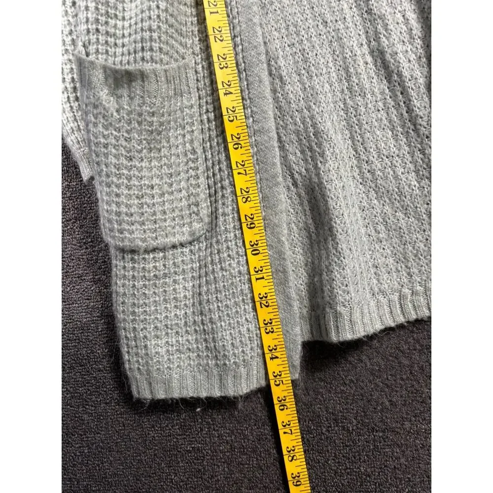 American Eagle Knit Open Front Long Cardigan Sweater Womens Size S Green